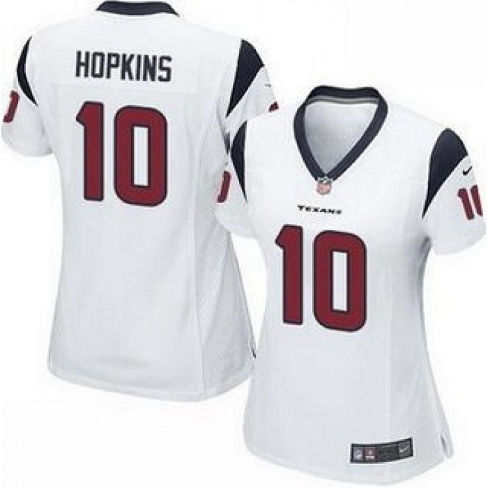 Women's Houston Texans #10 DeAndre Hopkins White Road NFL Nike Game Jersey