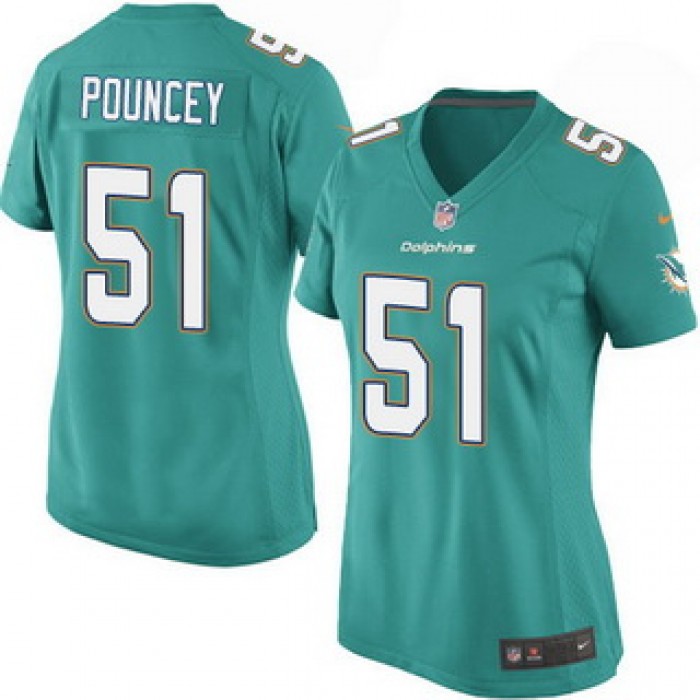 Women's Miami Dolphins #51 Mike Pouncey NFL Home Aqua Green Nike jersey