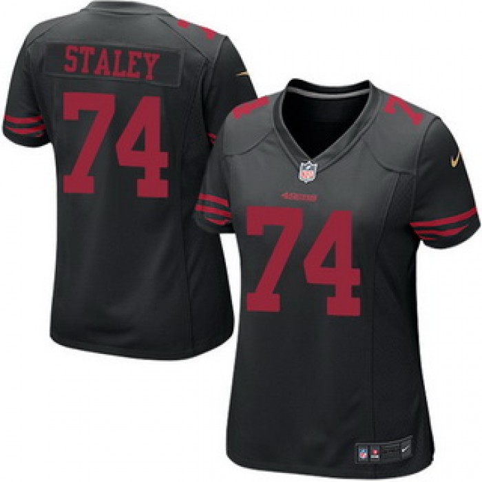 Women's San Francisco 49ers #74 Joe Staley Black Alternate 2015 NFL Nike Game Jersey
