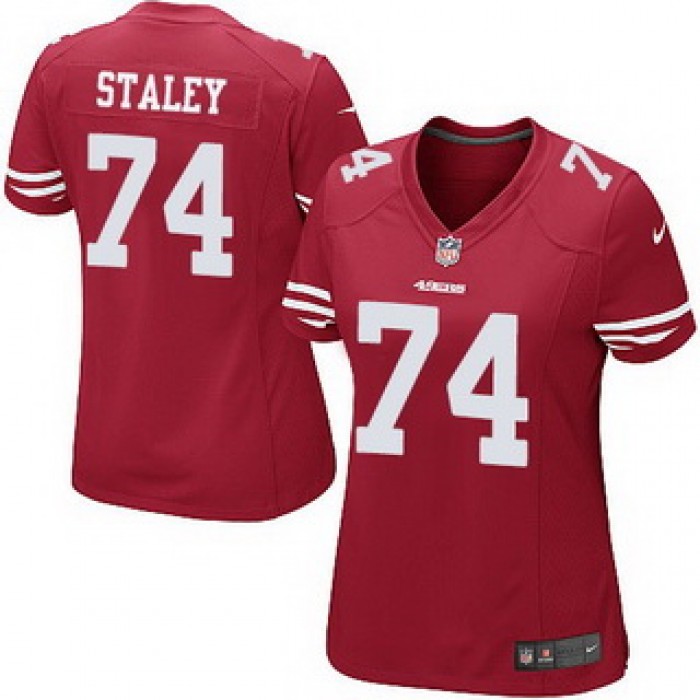 Women's San Francisco 49ers #74 Joe Staley Red Game Jersey
