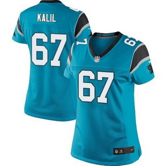 Women's Carolina Panthers #67 Ryan Kalil Nike Game Blue Jersey