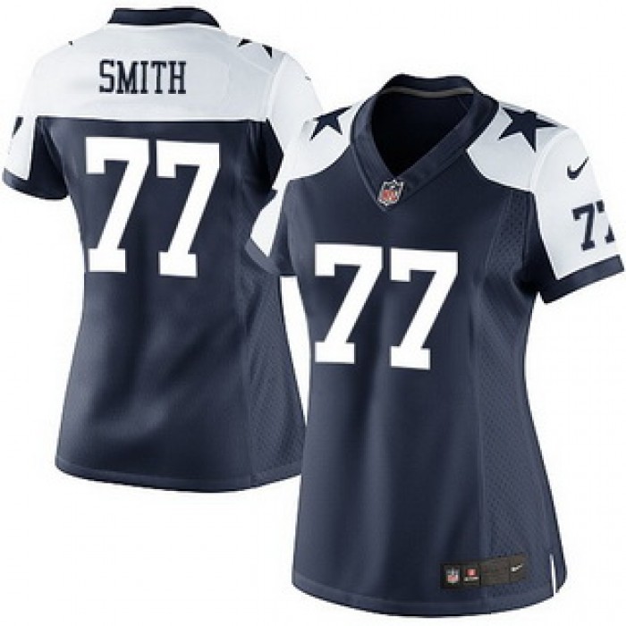 Women's Dallas Cowboys #77 Tyron Smith NFL Alternate Navy Blue Game Jersey