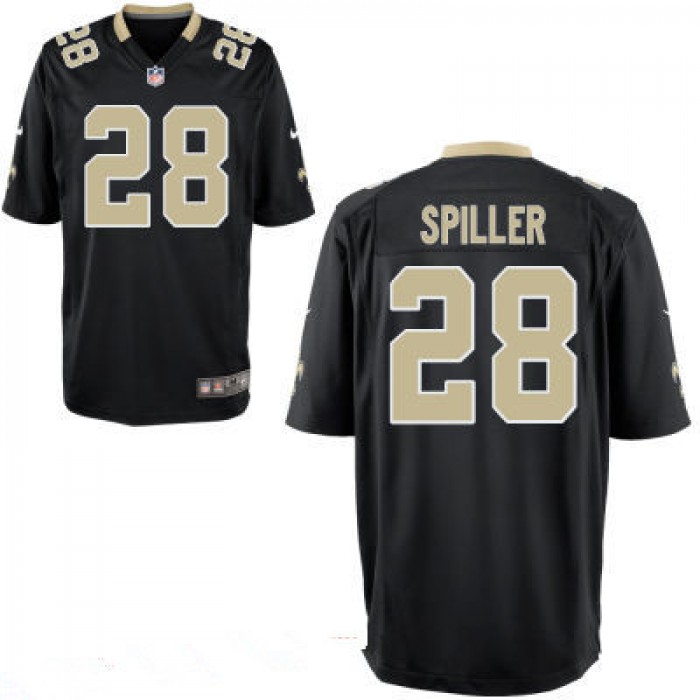 Youth New Orleans Saints #28 C.J. Spiller Black Team Color Stitched NFL Nike Game Jersey