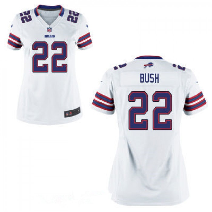 Women's Buffalo Bills #22 Reggie Bush White Road Stitched NFL Nike Game Jersey