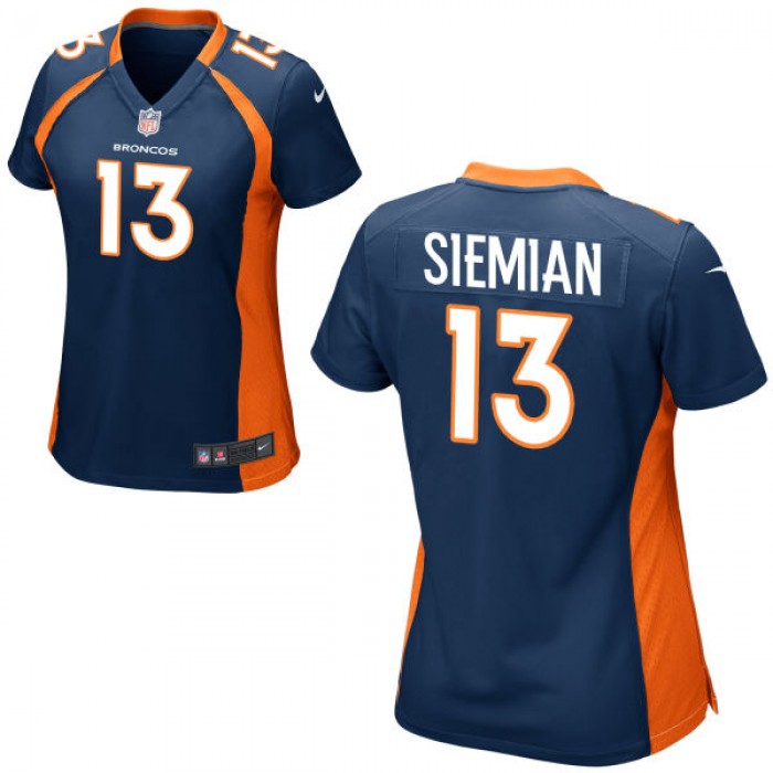 Women’s Denver Broncos #13 Trevor Siemian Navy Blue Alternate Stitched NFL Nike Game Jersey