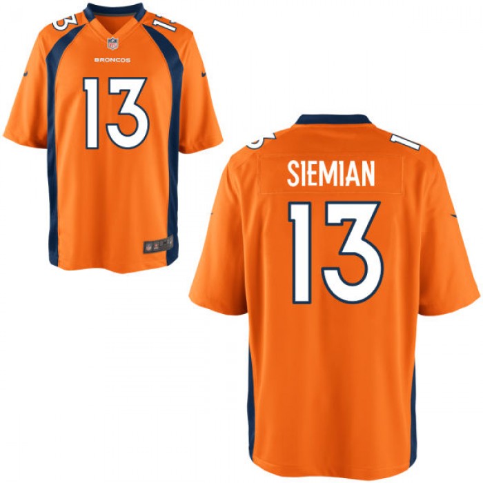 Youth Denver Broncos #13 Trevor Siemian Orange Team Color Stitched NFL Nike Game Jersey