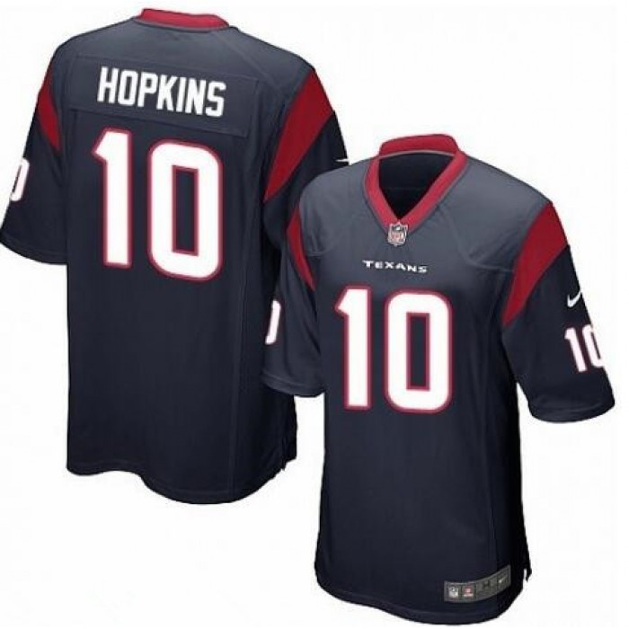 Men's Houston Texans #10 DeAndre Hopkins Navy Blue Team Color Stitched NFL Nike Game Jersey