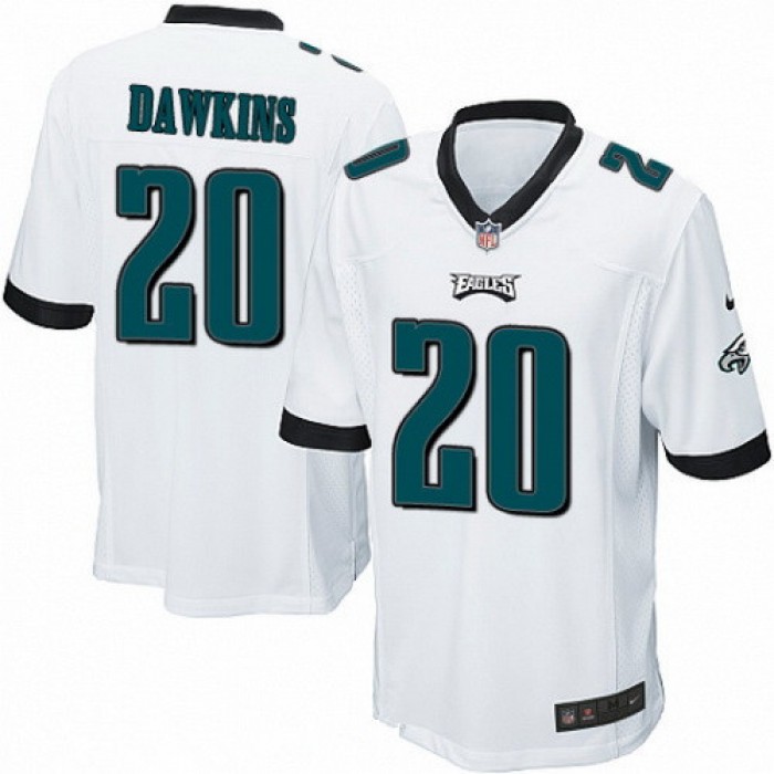Men's Philadelphia Eagles #20 Brian Dawkins White Stitched NFL Reited Player Nike Game Jersey