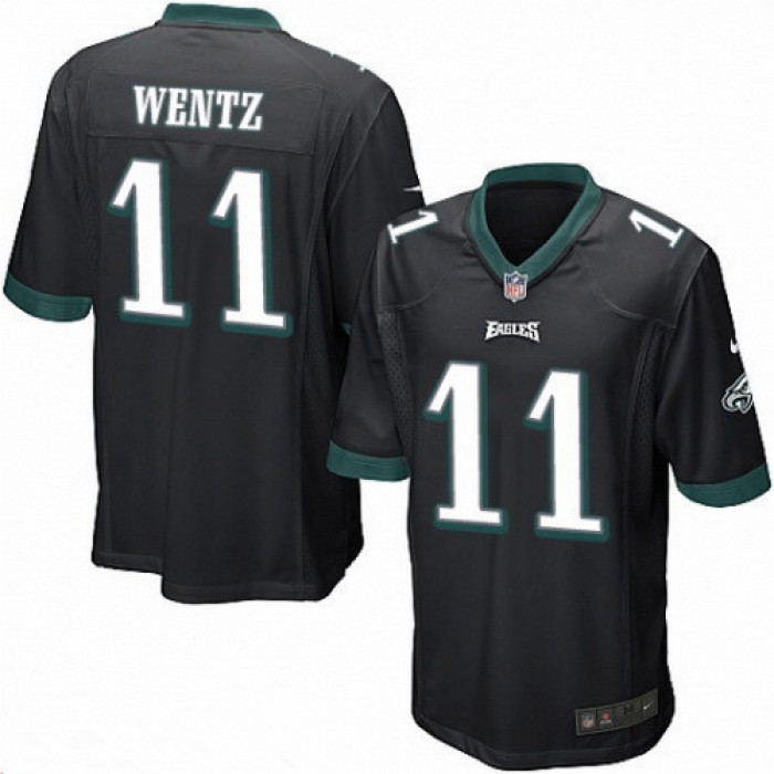 Men's Philadelphia Eagles #11 Carson Wentz Black Alternate Stitched NFL Nike Game Jersey