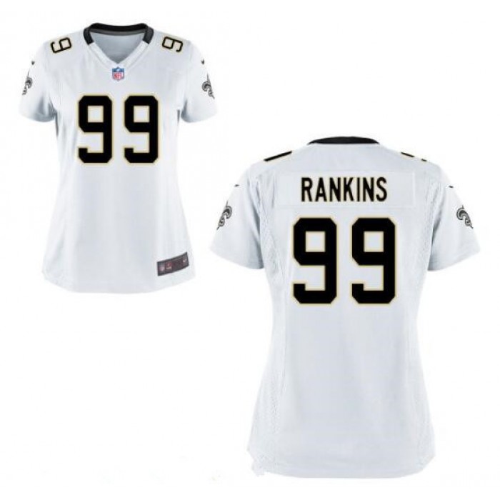 Women's New Orleans Saints #99 Sheldon Rankins White Road Stitched NFL Nike Game Jersey