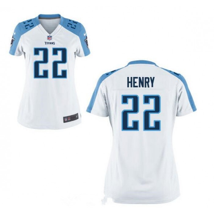 Women's Tennessee Titans #22 Derrick Henry White Road Stitched NFL Nike Game Jersey