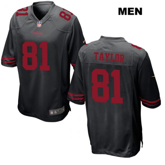 Mens Nike San Francisco 49ers #81 Trent Taylor Stitched Black Game Football Jersey