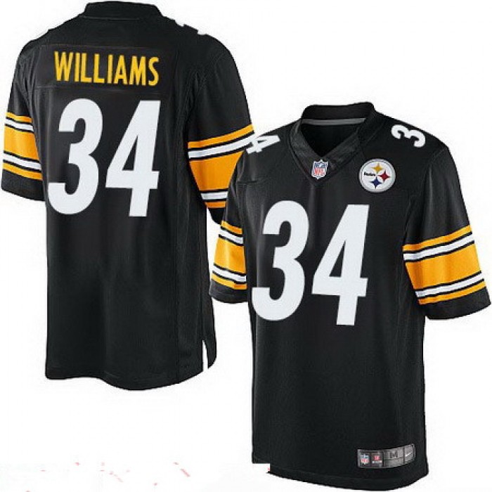 Men's Pittsburgh Steelers #34 DeAngelo Williams Black Team Color Stitched NFL Nike Game Jersey
