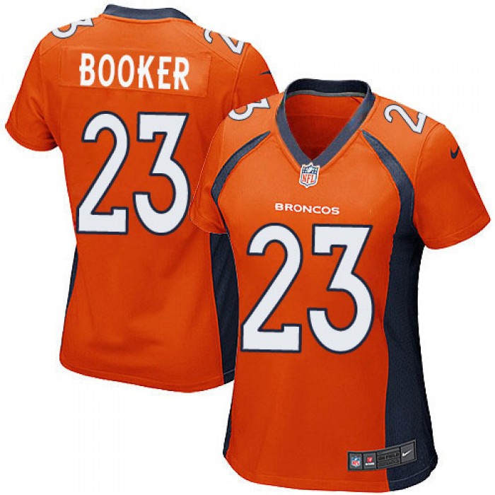 Nike Broncos #23 Devontae Booker Orange Team Color Women's Stitched NFL New Elite Jersey