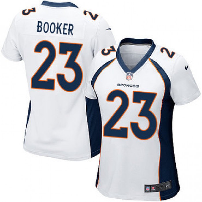 Nike Broncos #23 Devontae Booker White Women's Stitched NFL New Elite Jersey