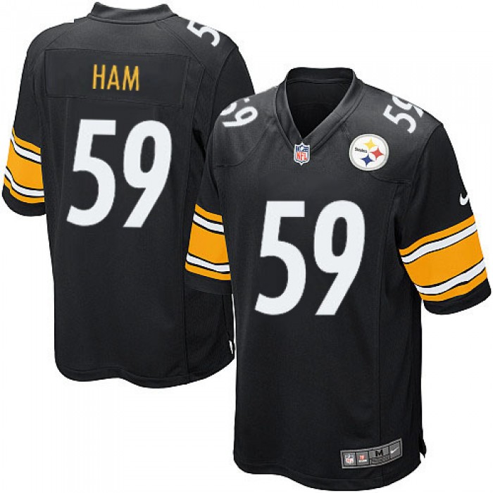 Men's Pittsburgh Steelers #59 Jack Ham Black Game Nike NFL Jersey