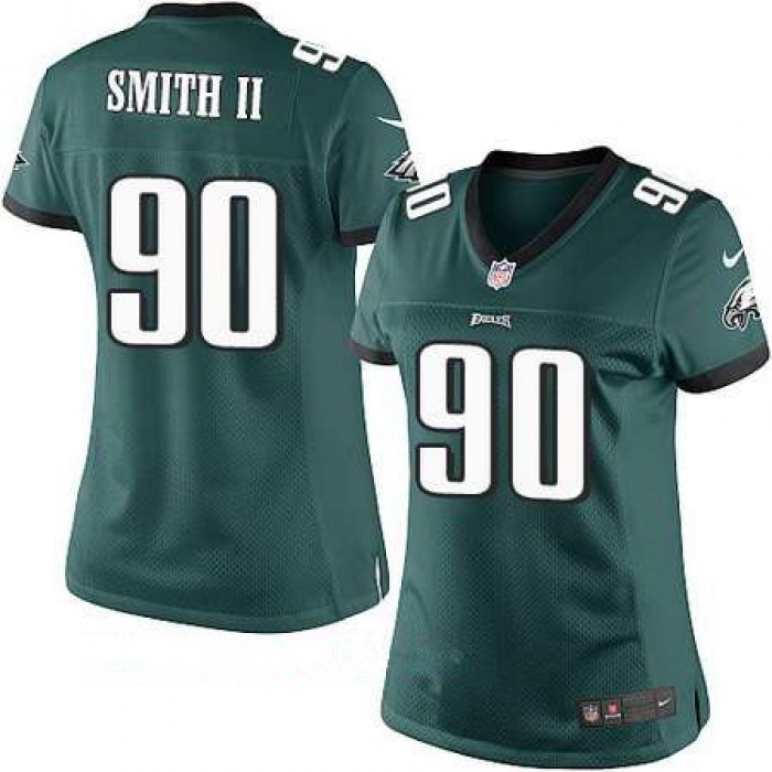 Women's Philadelphia Eagles #90 Marcus Smith II Midnight Green Team Color Stitched NFL Nike Game Jersey