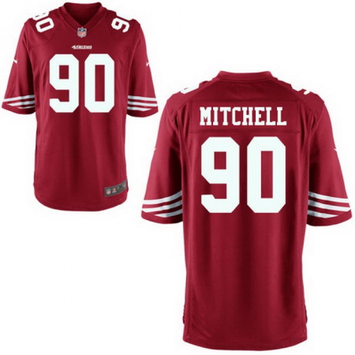 Men's San Francisco 49ers #90 Earl Mitchell Scarlet Red Team Color Stitched NFL Nike Game Jersey