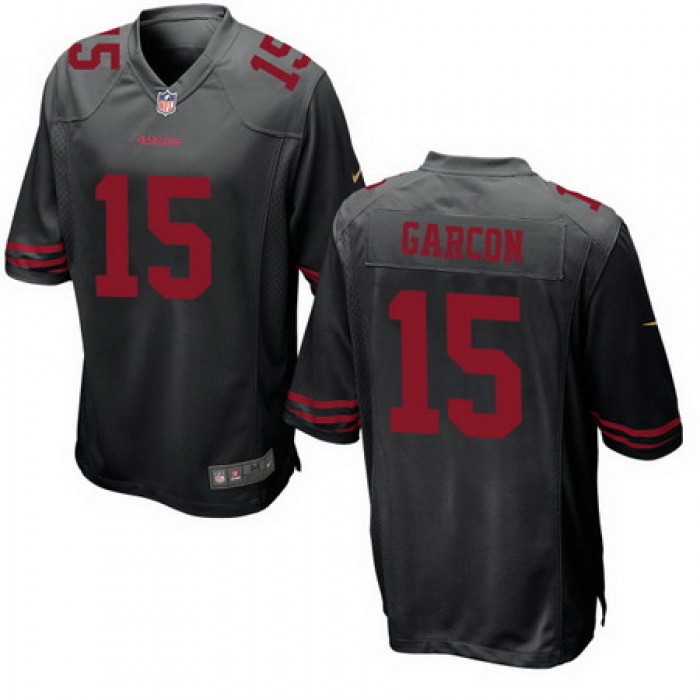 Men's San Francisco 49ers #15 Pierre Garcon Black Alternate Stitched NFL Nike Game Jersey