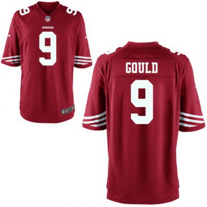 Men's San Francisco 49ers #9 Robbie Gould Scarlet Red Team Color Stitched NFL Nike Game Jersey