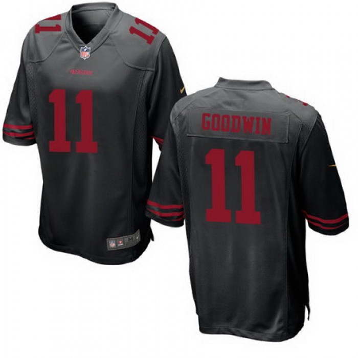 Men's San Francisco 49ers #11 Marquise Goodwin Black Alternate Stitched NFL Nike Game Jersey