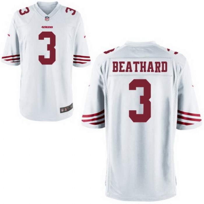 Men's 2017 NFL Draft San Francisco 49ers #3 C. J. Beathard White Road Stitched NFL Nike Game Jersey
