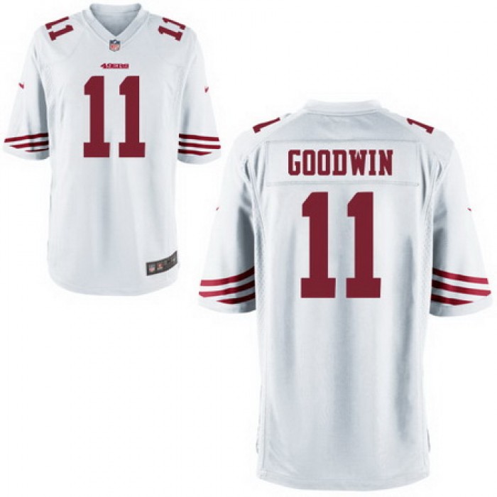 Men's San Francisco 49ers #11 Marquise Goodwin White Road Stitched NFL Nike Game Jersey