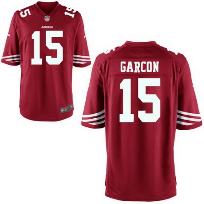Men's San Francisco 49ers #15 Pierre Garcon Scarlet Red Team Color Stitched NFL Nike Game Jersey