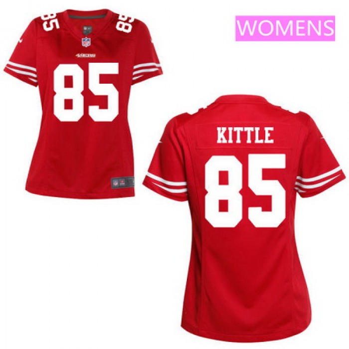 Women's 2017 NFL Draft San Francisco 49ers #85 George Kittle Scarlet Red Team Color Stitched NFL Nike Game Jersey