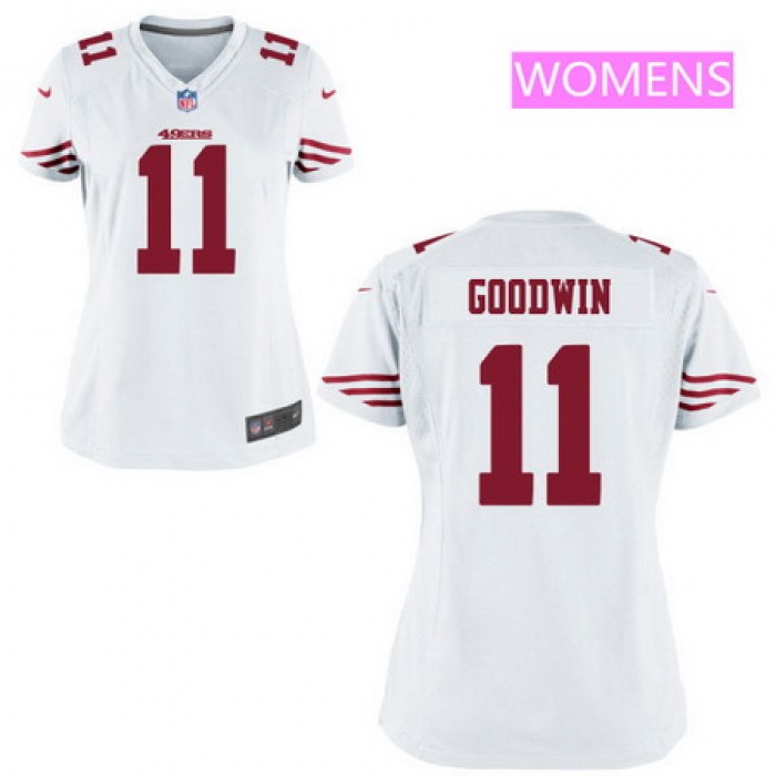 Women's San Francisco 49ers #11 Marquise Goodwin White Road Stitched NFL Nike Game Jersey