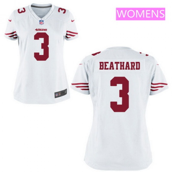 Women's 2017 NFL Draft San Francisco 49ers #3 C. J. Beathard White Road Stitched NFL Nike Game Jersey