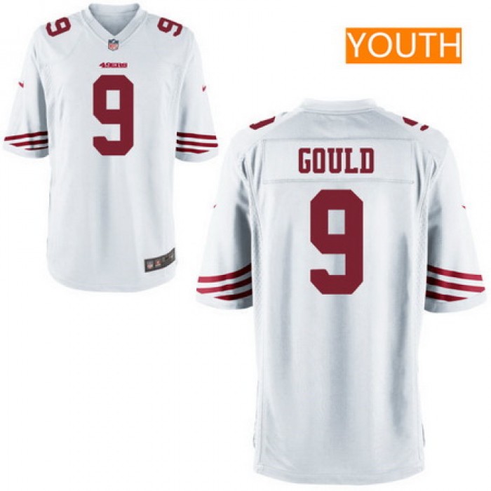Youth San Francisco 49ers #9 Robbie Gould White Road Stitched NFL Nike Game Jersey