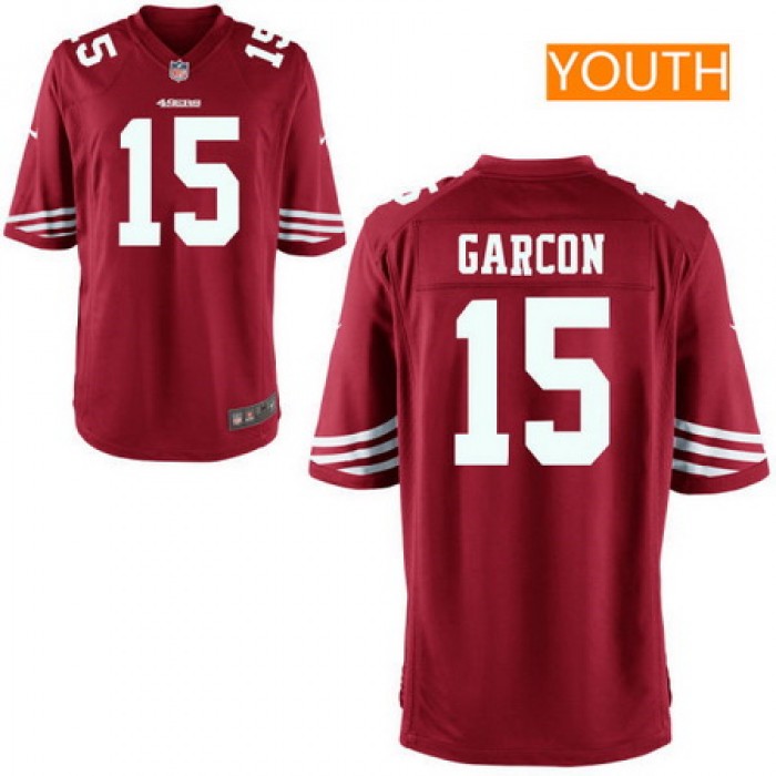 Youth San Francisco 49ers #15 Pierre Garcon Scarlet Red Team Color Stitched NFL Nike Game Jersey