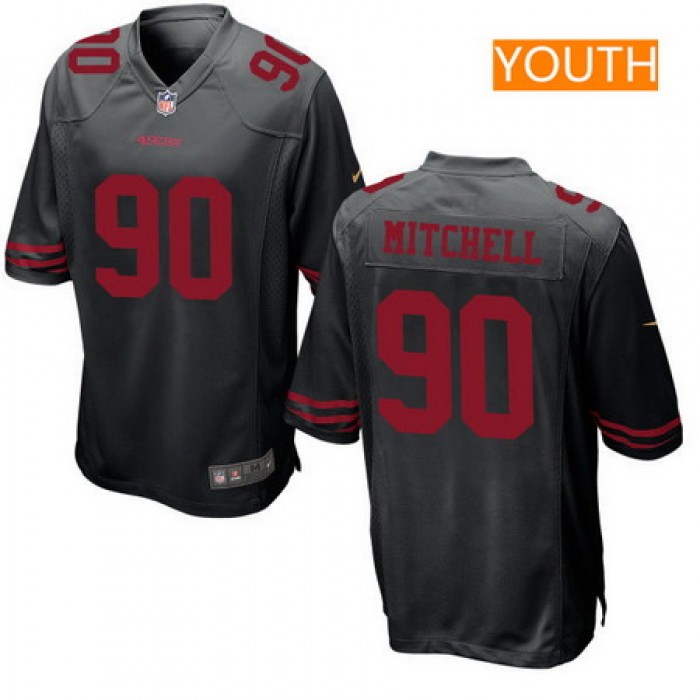 Youth San Francisco 49ers #90 Earl Mitchell Black Alternate Stitched NFL Nike Game Jersey