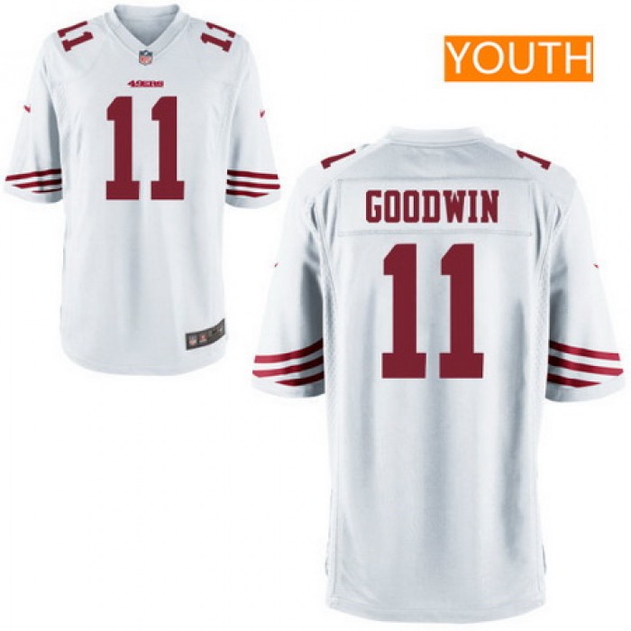 Youth San Francisco 49ers #11 Marquise Goodwin White Road Stitched NFL Nike Game Jersey