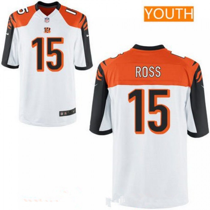 Youth 2017 NFL Draft Cincinnati Bengals #15 John Ross White Road Stitched NFL Nike Game Jersey