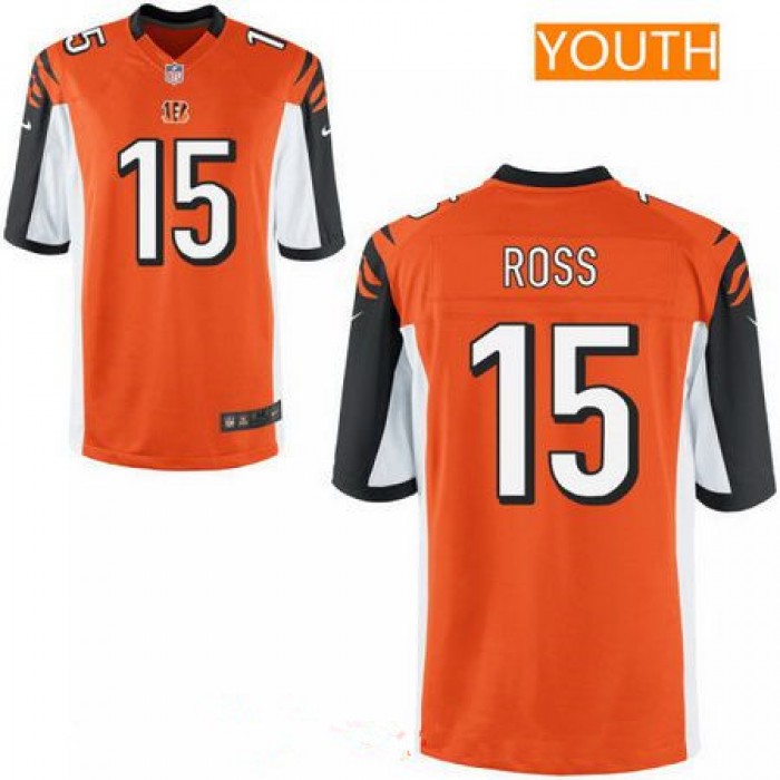 Youth 2017 NFL Draft Cincinnati Bengals #15 John Ross Orange Team Color Stitched NFL Nike Game Jersey