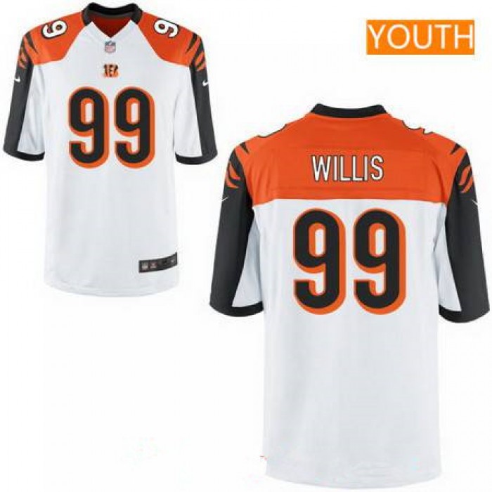 Youth 2017 NFL Draft Cincinnati Bengals #99 Jordan Willis White Road Stitched NFL Nike Game Jersey