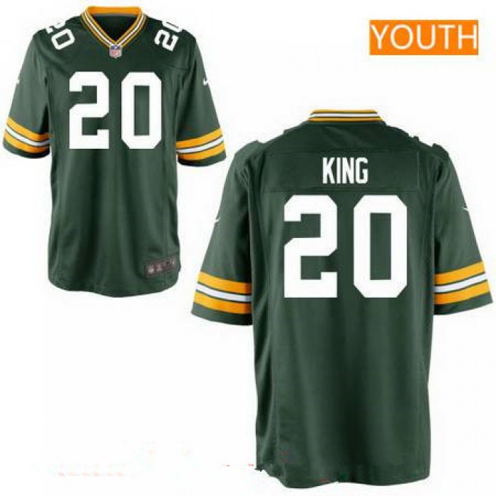 Youth 2017 NFL Draft Green Bay Packers #20 Kevin King Green Team Color Stitched NFL Nike Game Jersey