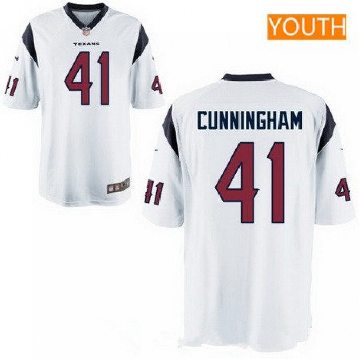 Youth 2017 NFL Draft Houston Texans #41 Zach Cunningham White Road Stitched NFL Nike Game Jersey
