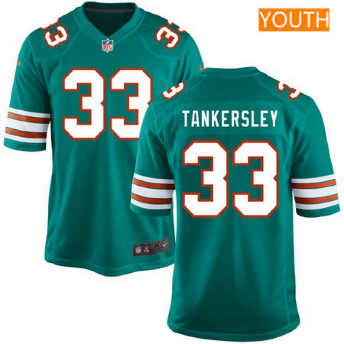Youth 2017 NFL Draft Miami Dolphins #33 Cordrea Tankersley Aqua Green Alternate Stitched NFL Nike Game Jersey