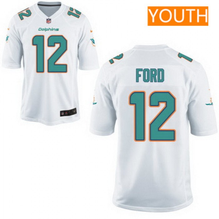 Youth 2017 NFL Draft Miami Dolphins #12 Isaiah Ford White Road Stitched NFL Nike Game Jersey