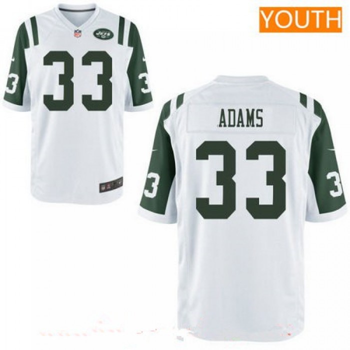 Youth 2017 NFL Draft New York Jets #33 Jamal Adams White Road Stitched NFL Nike Game Jersey