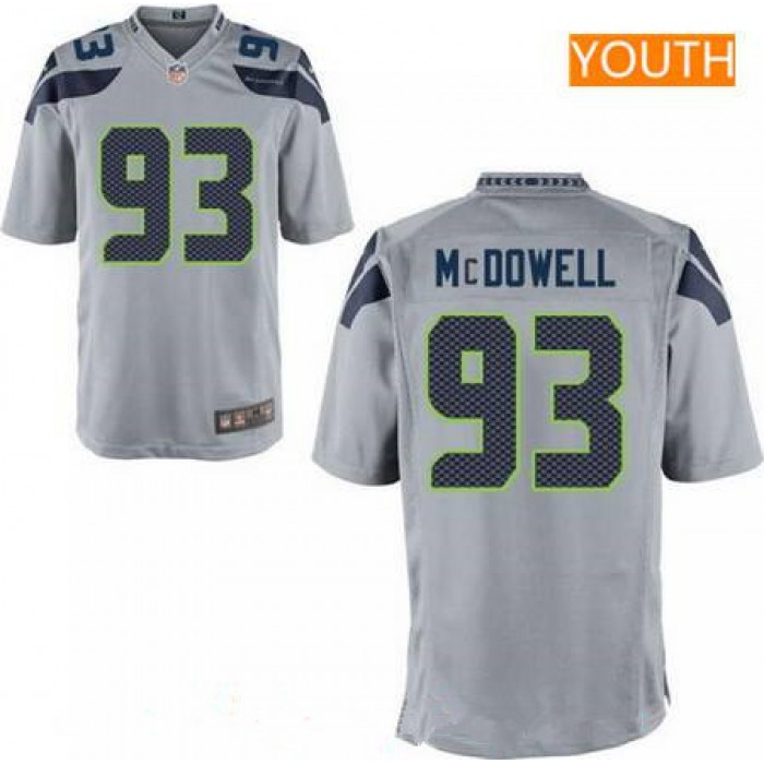 Youth 2017 NFL Draft Seattle Seahawks #93 Malik McDowell Gray Alternate Stitched NFL Nike Game Jersey