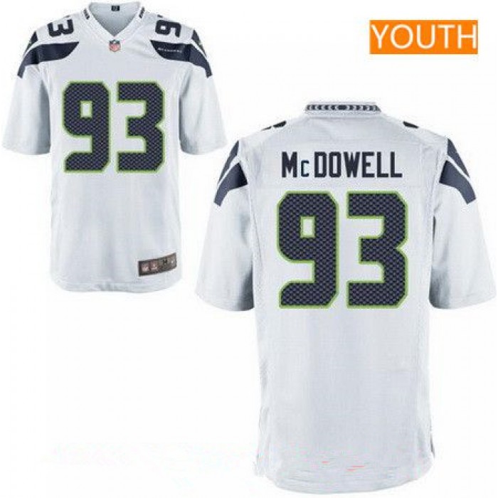 Youth 2017 NFL Draft Seattle Seahawks #93 Malik McDowell White Road Stitched NFL Nike Game Jersey
