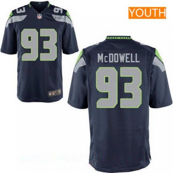 Youth 2017 NFL Draft Seattle Seahawks #93 Malik McDowell Navy Blue Team Color Stitched NFL Nike Game Jersey