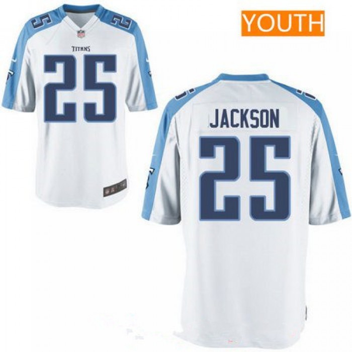 Youth 2017 NFL Draft Tennessee Titans #25 Adoree Jackson White Road Stitched NFL Nike Game Jersey