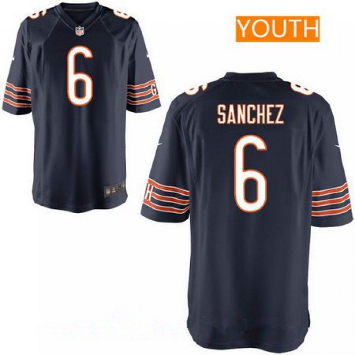 Youth Chicago Bears #6 Mark Sanchez Navy Blue Team Color Stitched NFL Nike Game Jersey