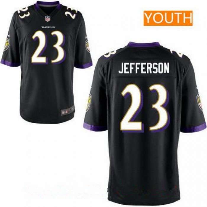 Youth Baltimore Ravens #23 Tony Jefferson Black Alternate Stitched NFL Nike Game Jersey