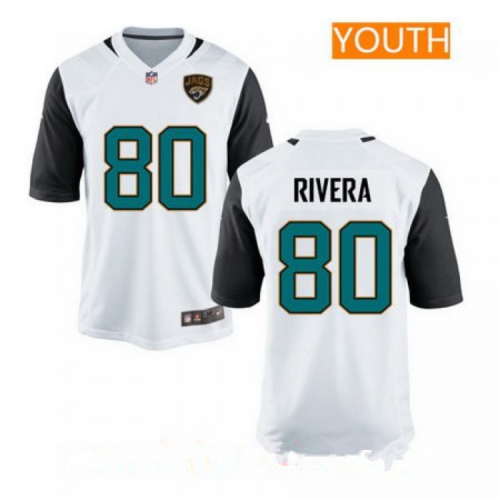 Youth Jacksonville Jaguars #80 Mychal Rivera White Road Stitched NFL Nike Game Jersey